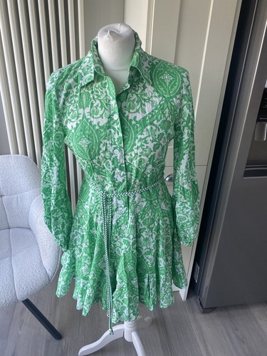 Zara green white print - zara,