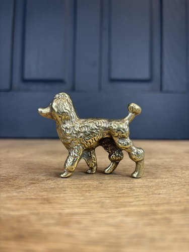Vintage solid brass - brass, poodle