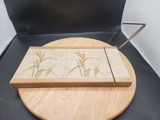 Wood Wot Knots Tiled Corn Pattern Cheese Board With Wire Cutter 