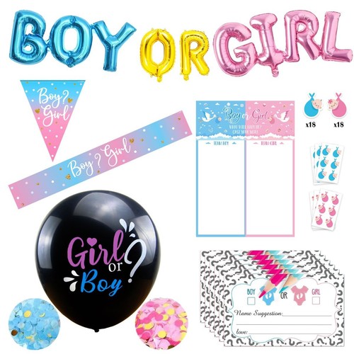 Gender reveal buntings - reveal, games