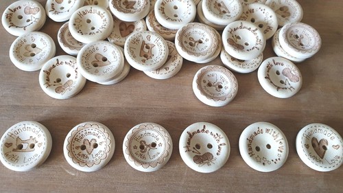 Wooden buttons handmade with - wooden,