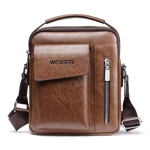 Small leather shoulder bag - leather, men