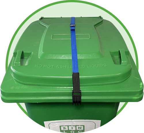 Blue wheelie bin - blue, strap
