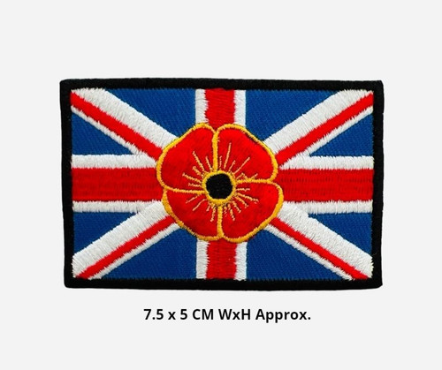 Flag union jack poppy patch - union,