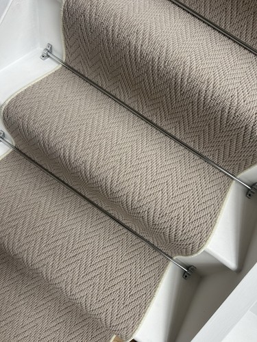 Cream herringbone stair - herringbone, runner