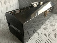 Tractor Tool Box, Black, Metal. Barn Tool Box, with Plastic Tray.    Deep.