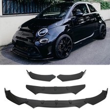 For Fiat Abarth 500 595 Gloss Black Front Bumper Lip Splitter Spoiler Chin Kit