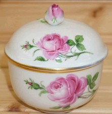 Meissen Pink Roses Sugar Bowl
