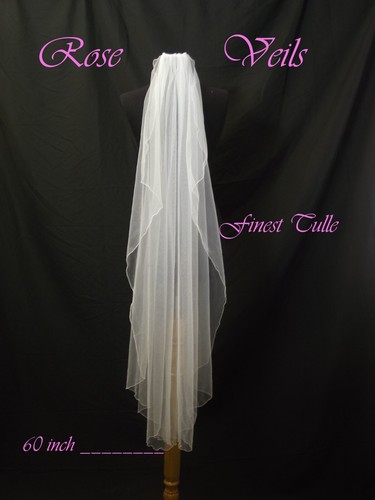 White bridal wedding veil - white,