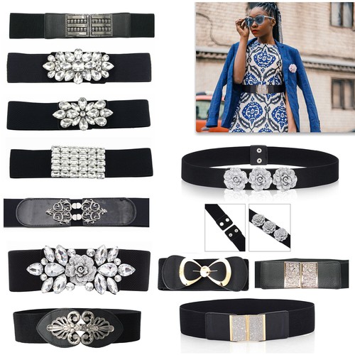 Black ladies womens elastic - black,