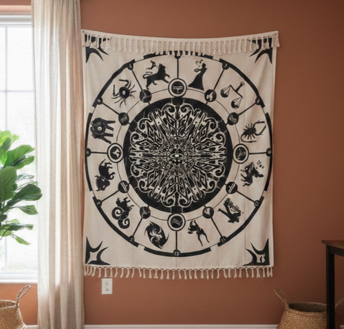 Indian zodiac tapestry wall - tapestry,