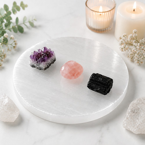 Selenite round disc charging - round,