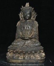 10 " Old Tibet Buddhism Bronze