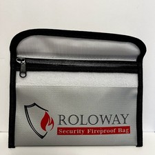 ROLOWAY Small Fireproof Bag (5 x 8)" Security Water/ Fire Resistant Money Bag