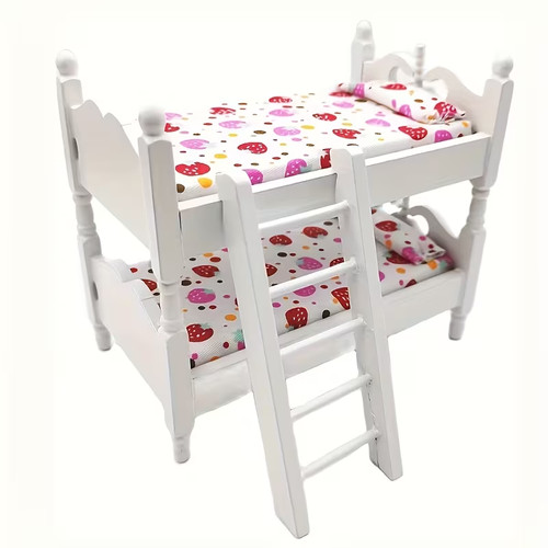 Dolls house white wooden - white, bunk