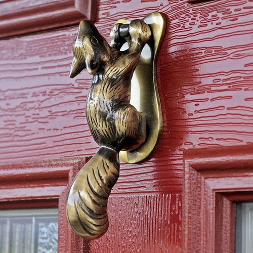 Solid antique brass squirrel - brass,