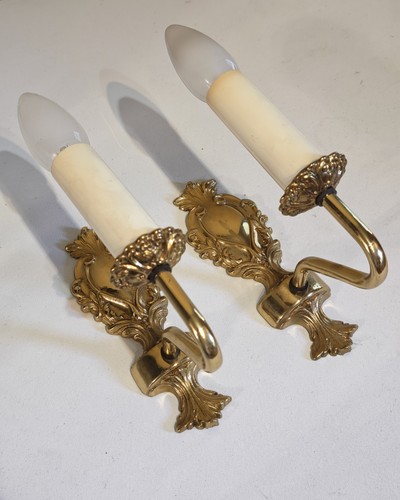 Vintage brass wall sconces - sconces, x2
