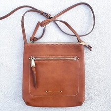 Fiorelli Brown Leather Crossbody Messenger Bag Shoulder Strap Brand New 28x26cm