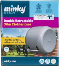 Minky Retractable Adjustable Compact Clothes Washing Drying Double Line - 30m