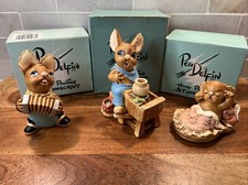 Pendelfin Bunny Rabbits Vintage Figures Lot of 3 In Original Boxes