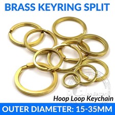 Solid Brass Flat Keyring Split