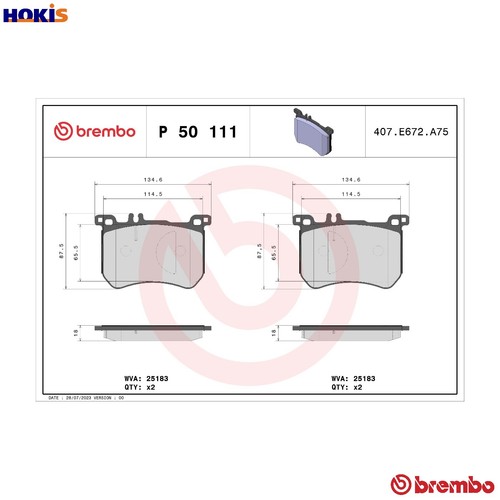 Brake pad set disc - set, 50