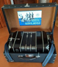 Antique Bandoneon Accordion Alfred Arnold German With Original Case Very Rare