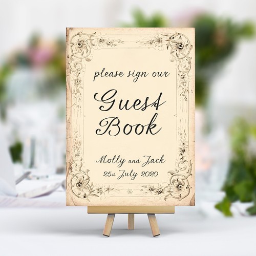 Wedding guest book sign - wedding,