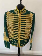 Green Napoleonic Military Hussar Jacket Tunic Pelisse Jimi Hendrix Hussar Jacket