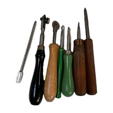Vintage Leather Craft Assorted Tools Lot 7 Punch Hook Score Gem B & S Mfg. Co.