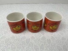 Dunoon Funky Farm Jane Brookshaw 3 x Egg Cups Lovely Condition