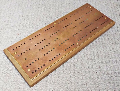 Antique vintage wood and brass - wood,