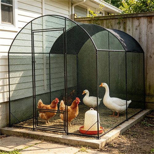 Large metal chicken run coop - large,