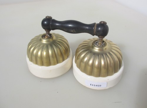Antique brass ceramic light - brass,