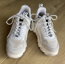 Buffalo Ladies White Trainers Size UK 4 Platform Fashion Shoes EUR 37