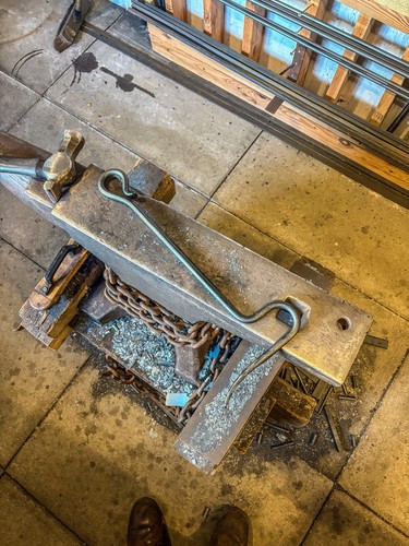 Hand forged fire - rake, |