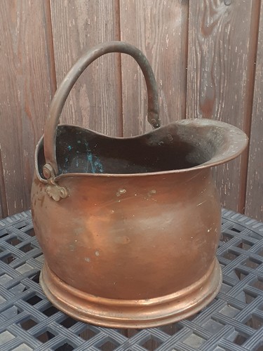 Vintage copper coal bucket - vintage,