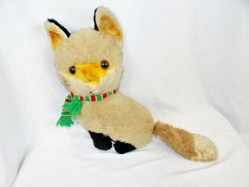 Vintage plush stuffed fox - plush,