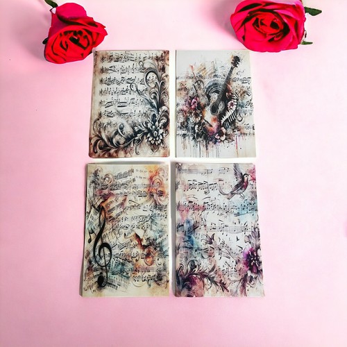 Vintage music sheets - vintage, card