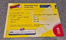 USED CRICKET TICKET **