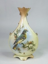 Antique Locke & Co Worcester Porcelain Blush Ivory Small Bird Vase By J Lewis