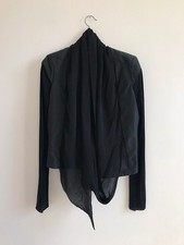 Rick Owens black evening jacket Silk & Cotton draped tailored IT 46 US 12 UK 14
