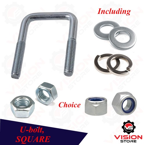 Square zinc plated bolt - u-bolt, &