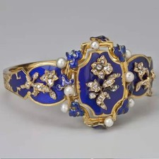 Classic Men Blue Enamel Flower