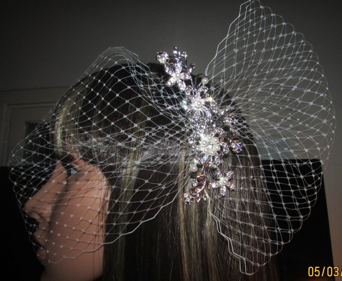 Ivory wedding birdcage veil