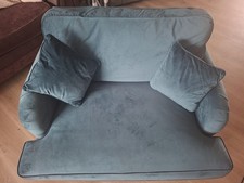 Sofa teal comfy and compact velvety  small 2 seater love seat now REDUCED 