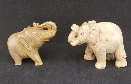Two handcarved elephant - two,