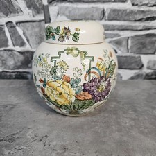 Masons Strathmore Jar Patent Ironstone China With Lid England Vintage