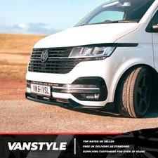 FITS VW T6.1 19> TRANSPORTER & CARAVELLE FRONT LOWER 4PCS ABS BUMPER SPLITTER