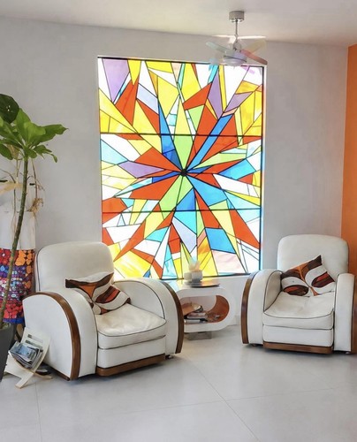Bespoke art deco stained - stained, glass
